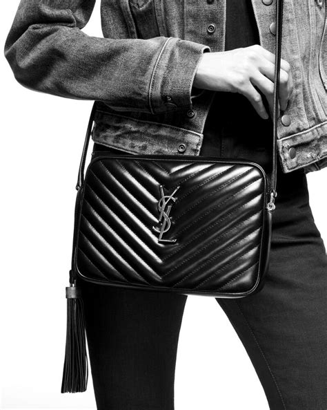 ysl small leather matelasse monogram lou camera bag|LOU camera bag in quilted leather .